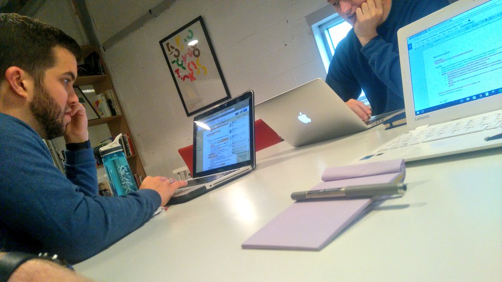 Martyn_Johnston's tweet photo. .@ChapelStStudio HQ @assemblybd in #Bradford working on a @solidfund proposal w/ @IndependentlyOJ & @Jack_Thorp13 for ' #youngcoops network! https://t.co/rTWD18dmQb