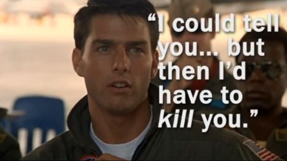 It can only be "It's classified. I could tell you, but then I'd have to kill you." #Topgunbutlibraries