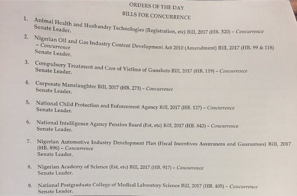 senate, plenary  Welcome to a new Legislative day in the Nigerian Senate. Bukola Saraki takes the official prayer and leads the Chamber into today's proceedings.