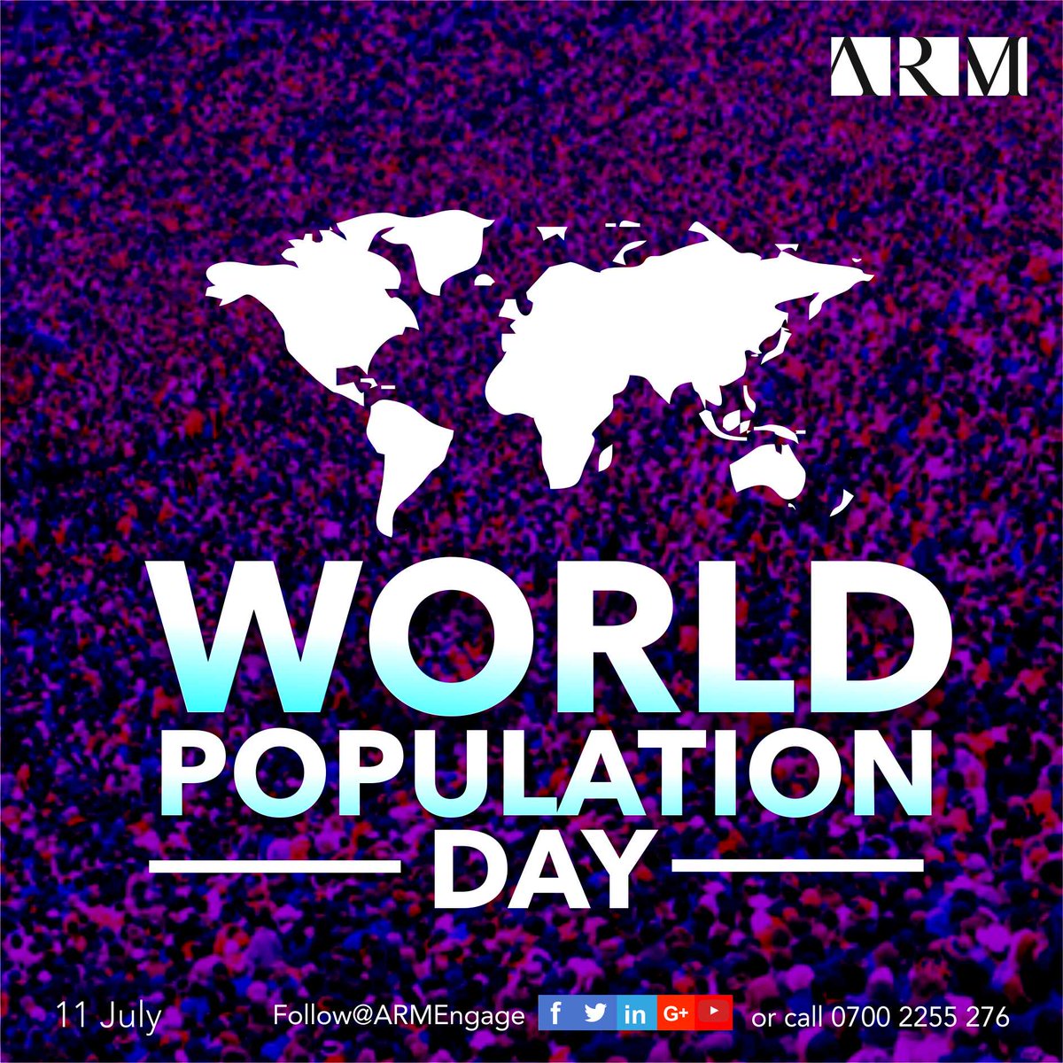 The world population is 7.5 billion and counting. This year we focus on the importance of the family and quality living. #worldpopulationday
