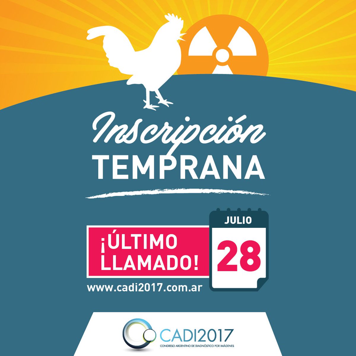 🔔¿Te lo vas a perder? Aprovechá los precios de inscripción más bajos hasta el 28 de julio 👉 cadi2017.com.ar/inscripciones.… #Radiología #radiology