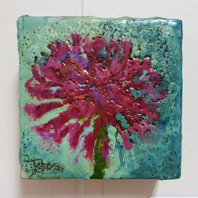roundhillstudio's tweet image. Chrysanthemum by Lisa-Maj Roos #encaustic #botanicalart #chrysanthemum #flowerart #novascotiaart #miniart