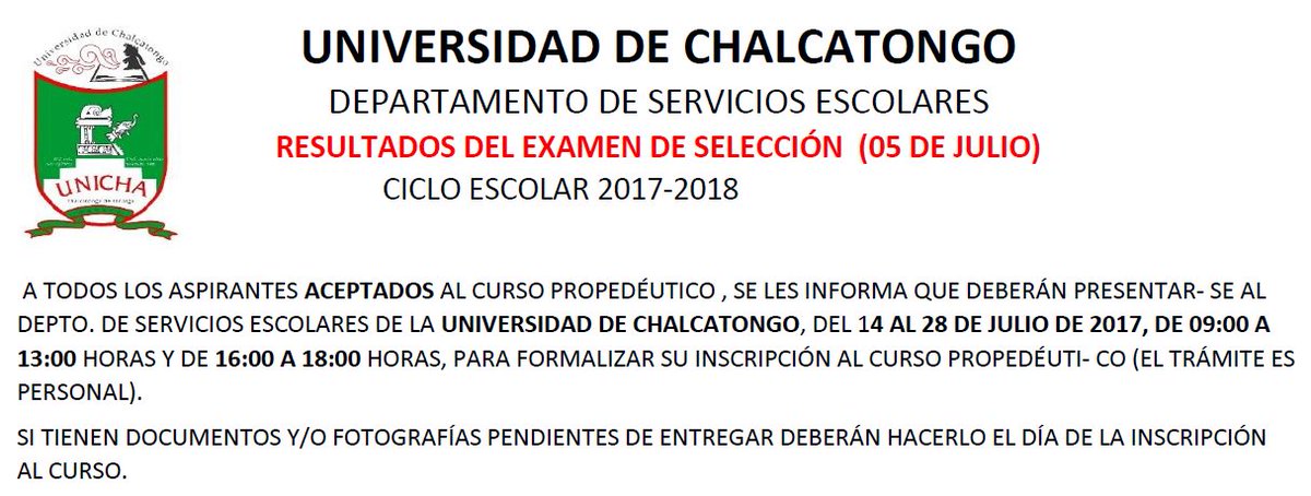 UNICHA_SUNEO's tweet photo. Resultados del examen del día 5 de julio: https://t.co/k5767XD4nC https://t.co/N75CkxOMsw