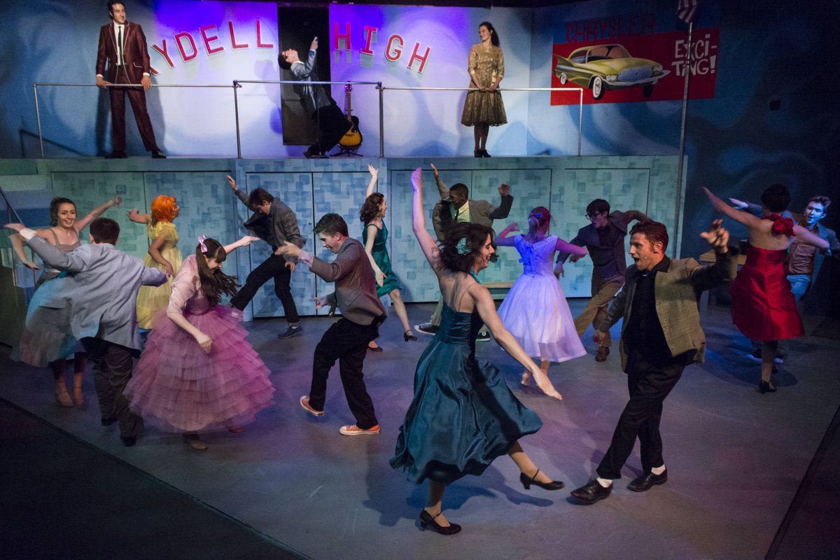 bfriars's tweet photo. #GreaseBT is on TV again! Channel 8, 12-12:30pm with Emma Jessop (Sandy) & Justin Wolfe Smith (Danny). Tickets: https://t.co/BxaT3LKy2V https://t.co/r8sKJRLXcR