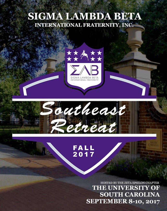 Excited to announce that we'll be hosting the Fall 2017 Southeast Retreat here at #UofSC in September. #SigmaLambdaBeta #SoutheastBetas