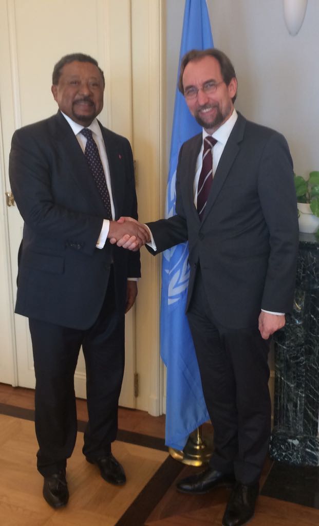 PRJeanPing's tweet photo. Je remercie son excellence Zeid Ra'ad Al Hussein - Haut Commissaire aux Droits de l'Homme à @UN de son intérêt pour la situation du #Gabon https://t.co/DnreRw3wrP