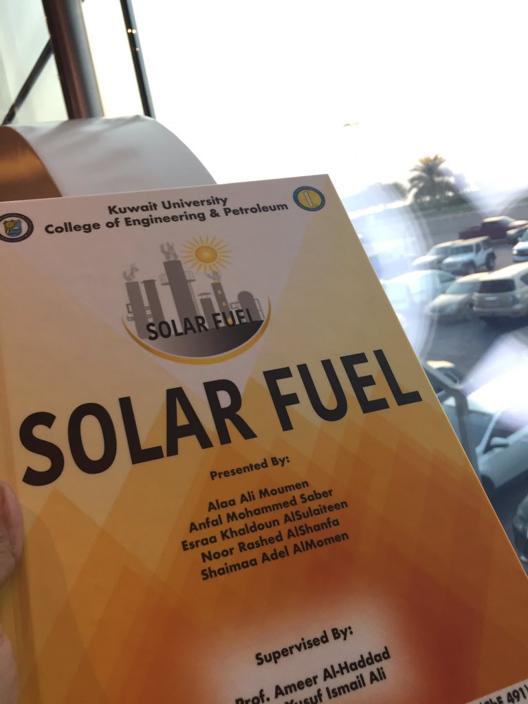 MajedAlkhalaf's tweet photo. Enjoyed going through this Solar Fuel project. Thanks to @solarfuelq8 for the great efforts. Hopefully it will be implemented soon. https://t.co/TsqEPYqpSR