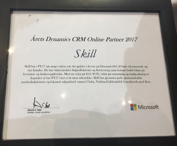 JanVidarElven's tweet photo. A great day in @SkillNorge 's history, winner of partner of the Year in Norway, as well as #Office365, #CRM and #PSeller at #MSInspire 🥇🥇🥇🥇 https://t.co/uQTGIX1K5B