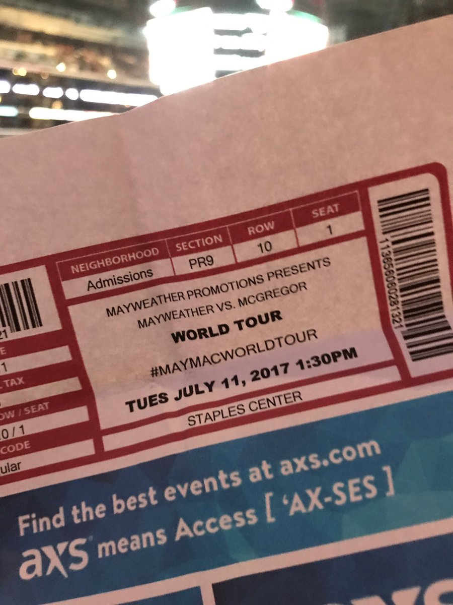 Section PR9 Row 10 Seats 1 and 2 #MayMacWorldTour <a href="/MayweatherPromo/">Mayweather Promotions</a>