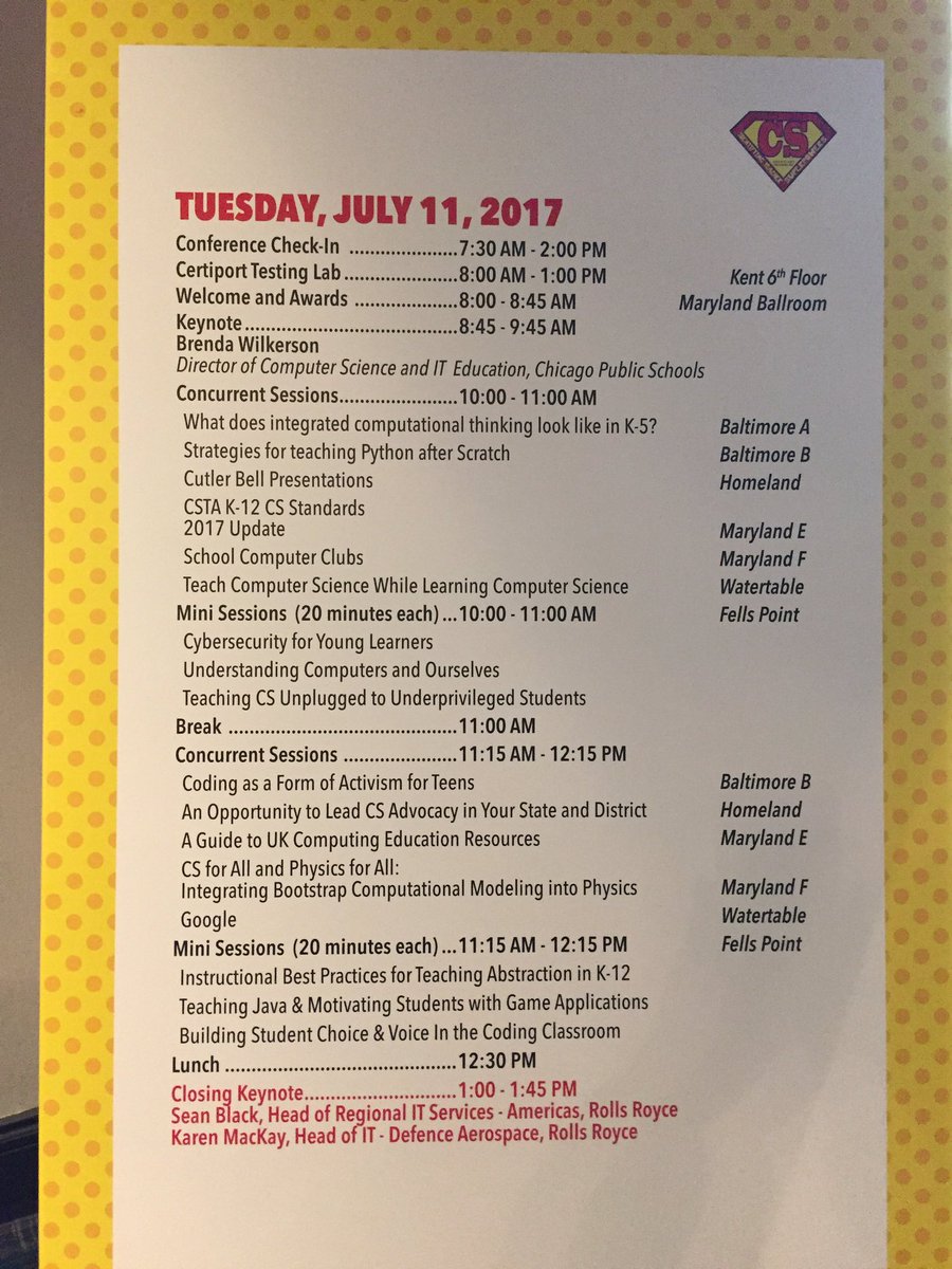 Another great day #CSTA2017 Great keynote this am from Brenda Wilkerson,  Director of CS &amp; IT Education, Chicago Public School #bpspineglen