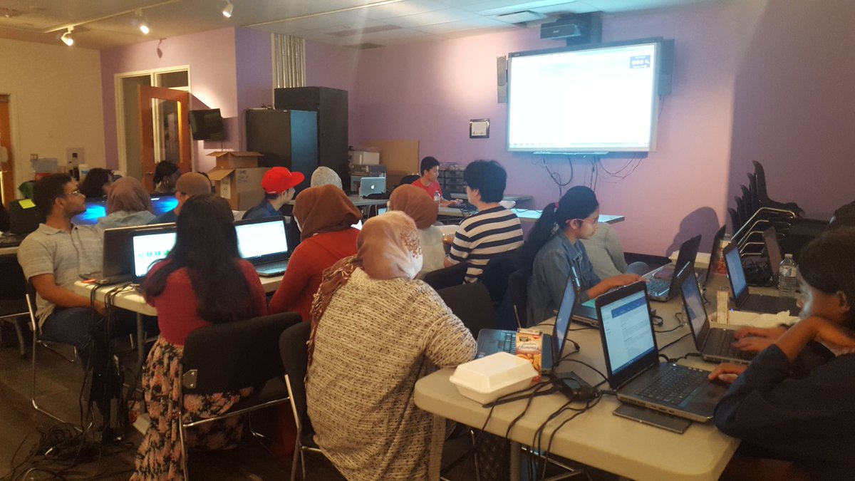 Discussing post secondary education and scholarship options on day 2 of the Regent Park tech camp! #stltechcamp