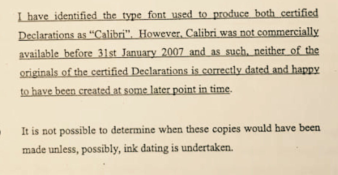 My favorite part of the JIT-PanamaPapers-report: When forgery @MaryamNSharif gets busted due to chosen font #Calibri