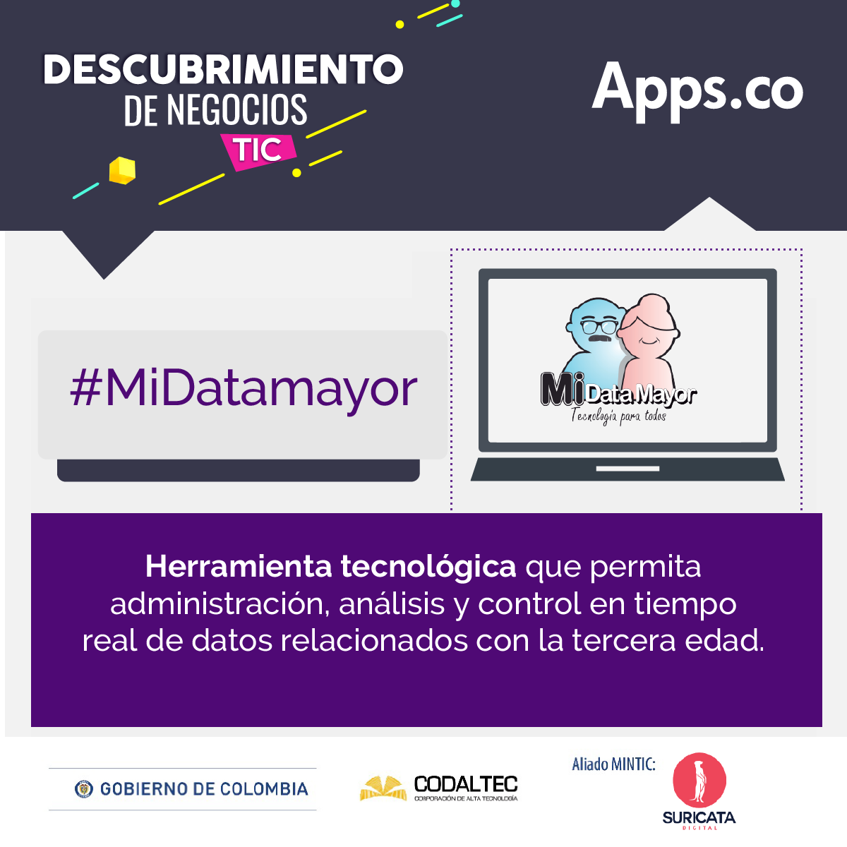 SuricataLab's tweet photo. Conoce todos los datos relacionados con la población de tercera edad con #MiDataMayor Equipo X Iteración Descubrimiento de Negocios #AppsCo https://t.co/Gf2YY5tEZf