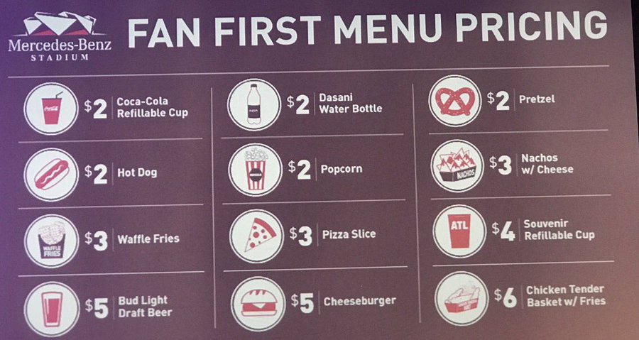 LOOK: Concession prices at Falcons' new stadium will make you jealous of  Atlanta 