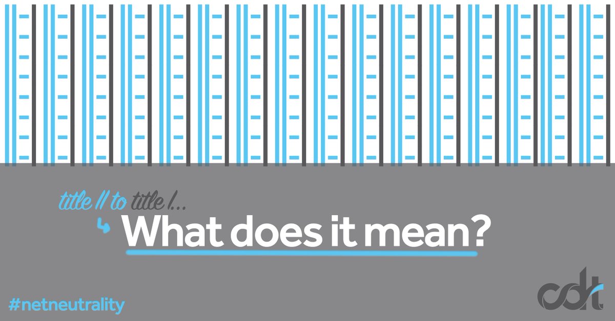 CenDemTech's tweet image. I or II?

TII -&amp;gt; ISPs can't charge more for access to/ degradation of internet: #netneutrality
#protectnetneutrality cdt.org/blog/un-title-…
