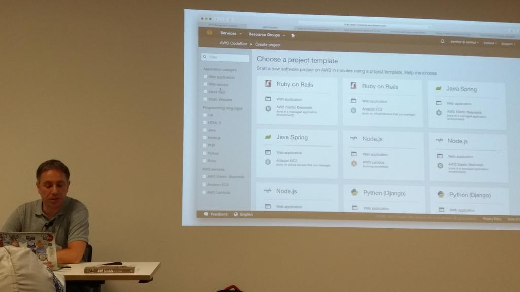 Learning from <a href="/danilop/">Danilo Poccia</a> how to set up continuous integration and delivery in minutes <a href="/london_JS/">London JS Community</a> More info: aws.amazon.com/blogs/aws/new-…