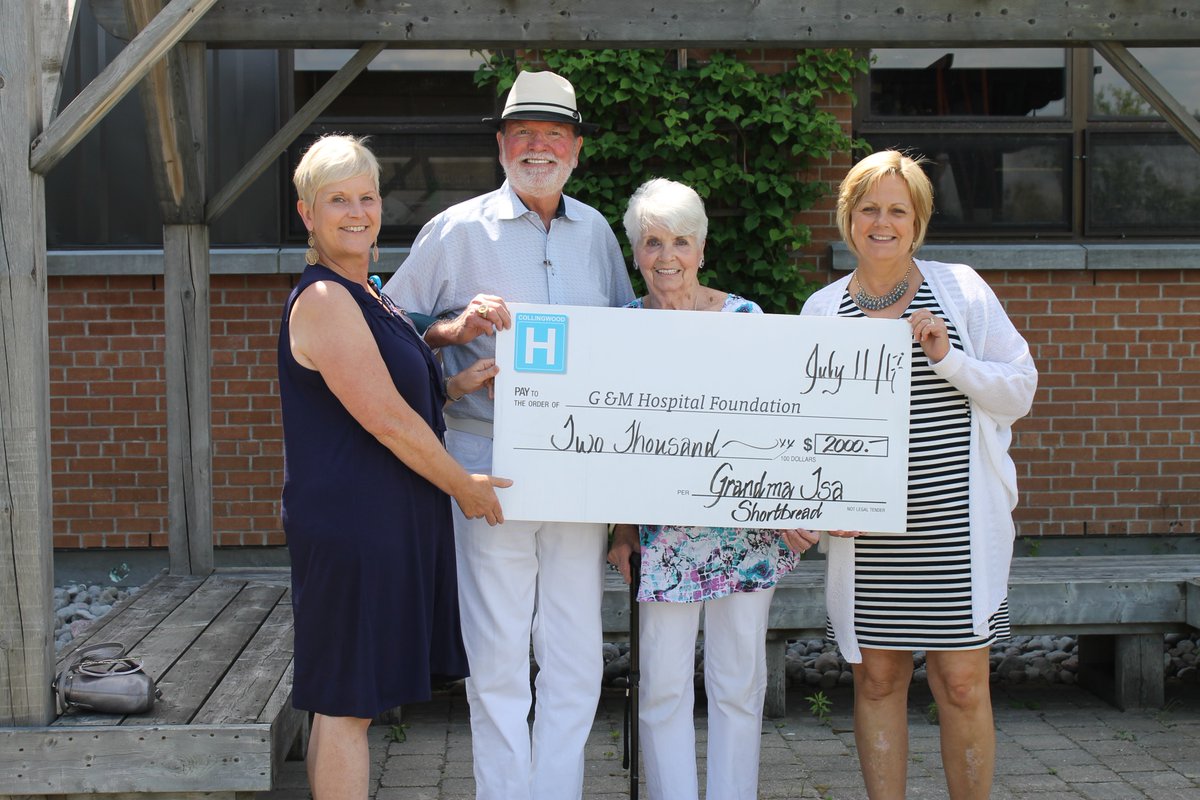 Thanks to Grandma Isa &amp; Thom Vincent for their delicious shortbread sales supporting <a href="/CollingwoodHosp/">CollingwoodGMHosp</a> <a href="/cgmhf/">CGMHFoundation</a>.  $2000 for surgical equipment!