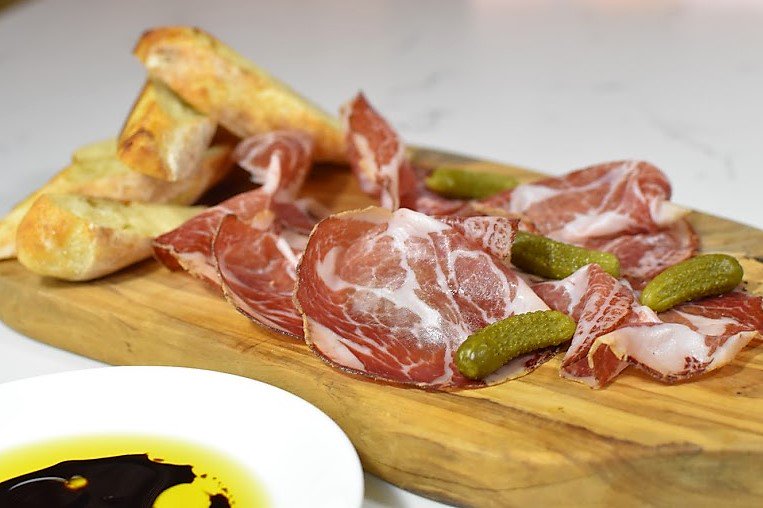 MrNobodyLeeds's tweet photo. Sliced ham board, coppa stagionata, cornichons 
Available in the Bar Wed-Sun 12-5pm and Wed-Sat 6-9pm
https://t.co/DEFYe44fuI #mrnobodyleeds https://t.co/9iHWGcL7Su