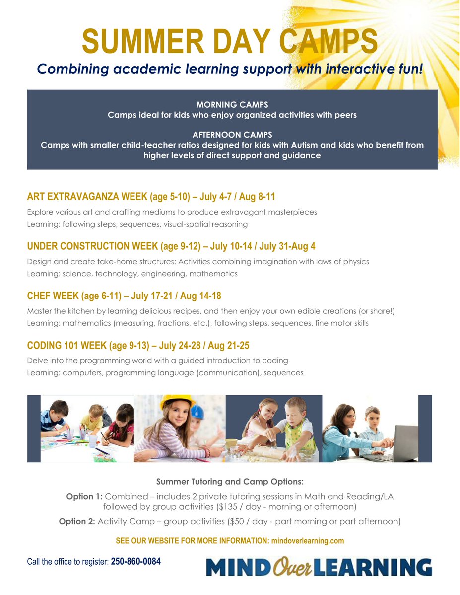 mind_learning's tweet photo. Check out our summer camps, designed to make learning fun! Spots still available for upcoming Chef Week! Call to register! https://t.co/izHNKhLK8g