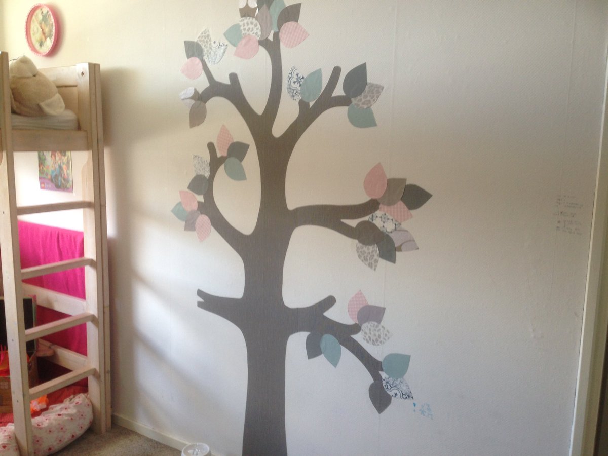 Van wit naar hip...nog een paar blaadjes. Kleurcombi in overleg. behangboom.nl