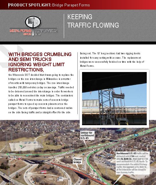 MetalFormsCorp's tweet image. Read about our Barrier and Parapet Forms in action! #medianbarrierforms #parapetforms metalforms.com/Category/Barri…