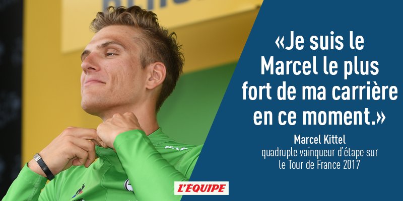 lequipe's tweet image. Après son quatrième succès d'étape sur le Tour de France, Marcel Kittel admet ne jamais s'être senti aussi bien ow.ly/tyda30dy6CV