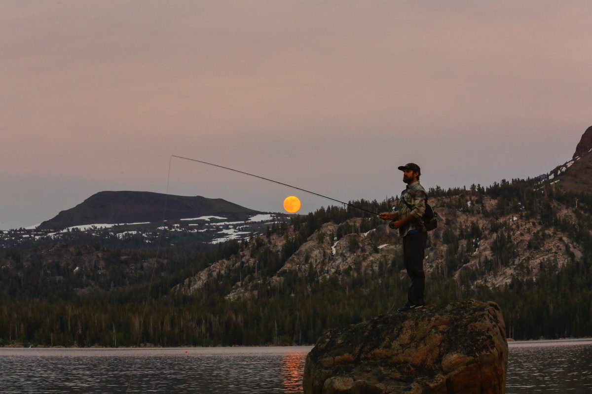 perfectlooppro's tweet photo. Mikey weir enjoying the moonrise. #flyfishing #photography #nature @PatagoniaFlyFsh @patagonia #Fullmoon https://t.co/FvP7xpSn7s