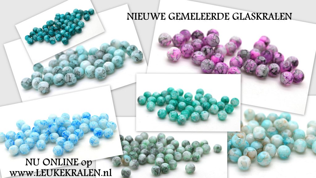 Ze blijven mooi, de gemeleerde glaskralen; 6mm en mooie nieuwe kleurtjes.