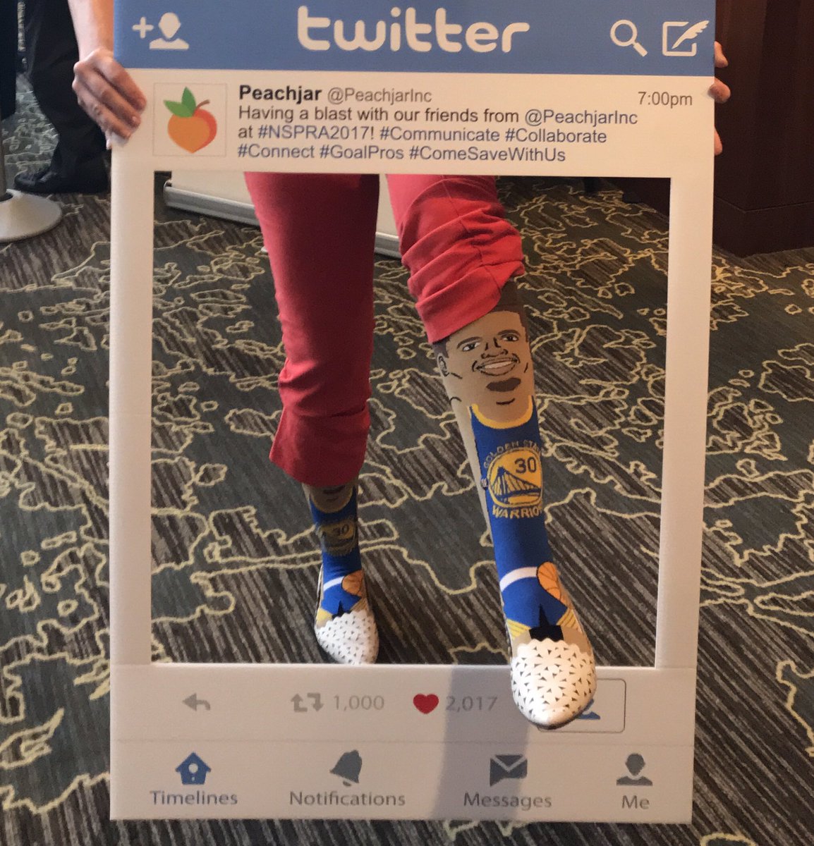 kbritt23's tweet photo. Serving up a little Chef Curry today for the @PeachjarInc #BattleoftheSocks ππ₯π https://t.co/szhxIyntXp