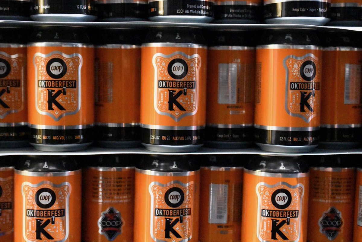 COOPAleWorks's tweet photo. #Oktoberfest cans have arrived! Our fall seasonal will be here before you know it. https://t.co/gg2vK7Lx4P