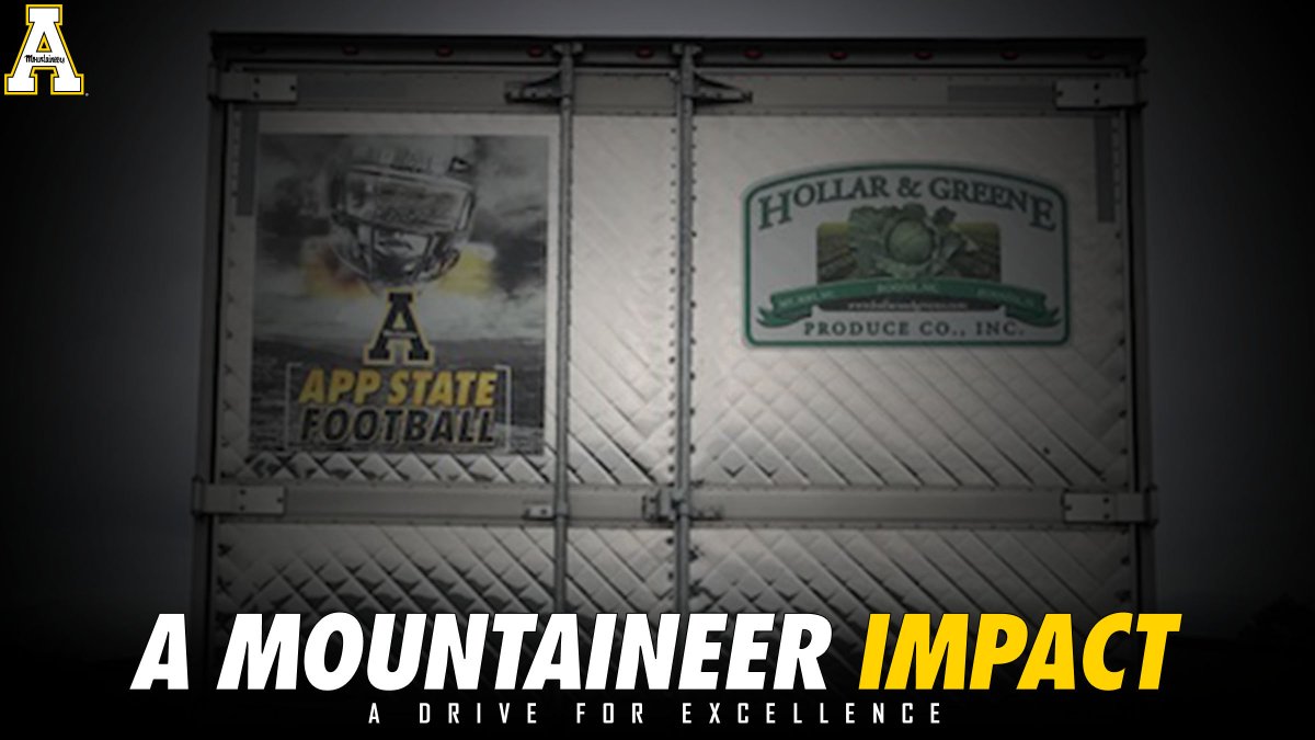 Thanks to Hollar and Greene for repping <a href="/AppState_FB/">App State Football</a> on its fleet of trucks! #MountaineerImpact

➡️ bit.ly/2tFnDUL