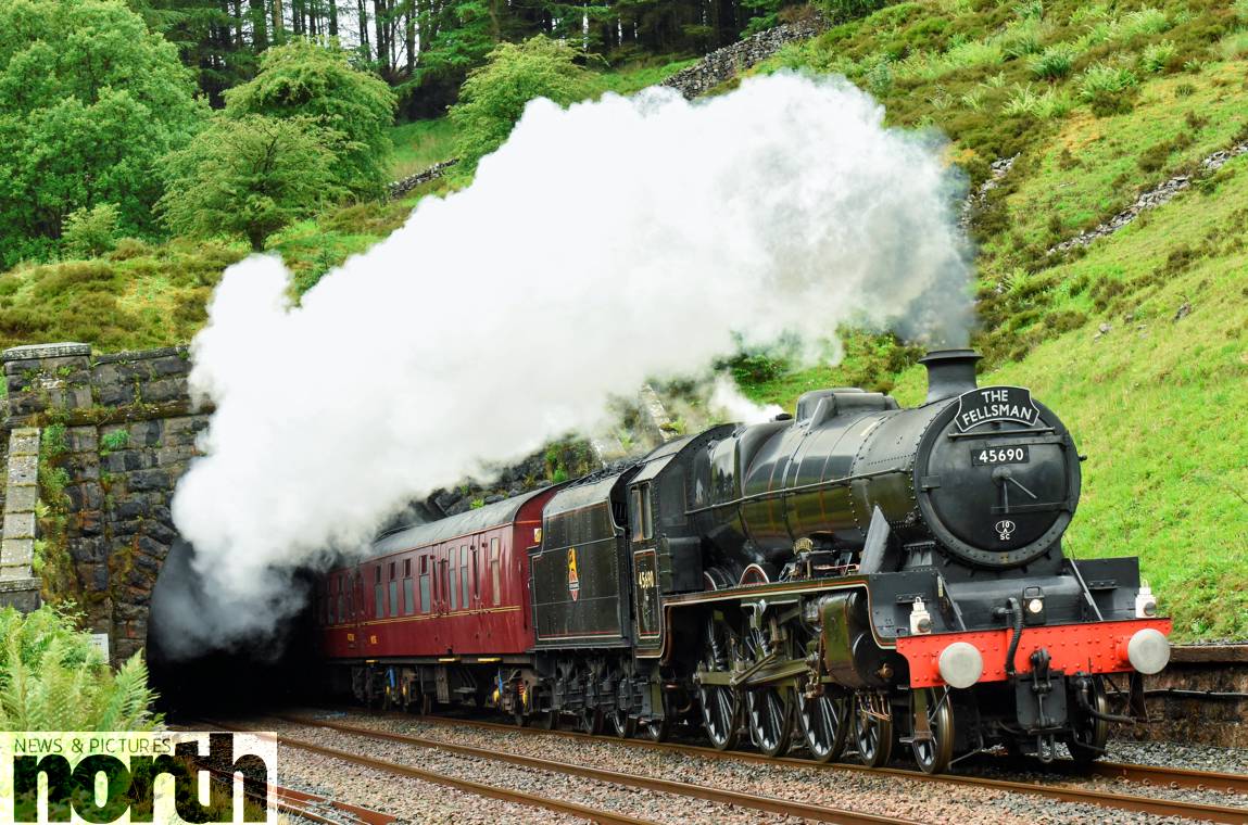 Out of the darkness the 'Fellsman' emerges from Blea Moor Tunnel, #Cumbria on the Settle to Carlisle Line today. @SnapYourWorld #Steam #rail