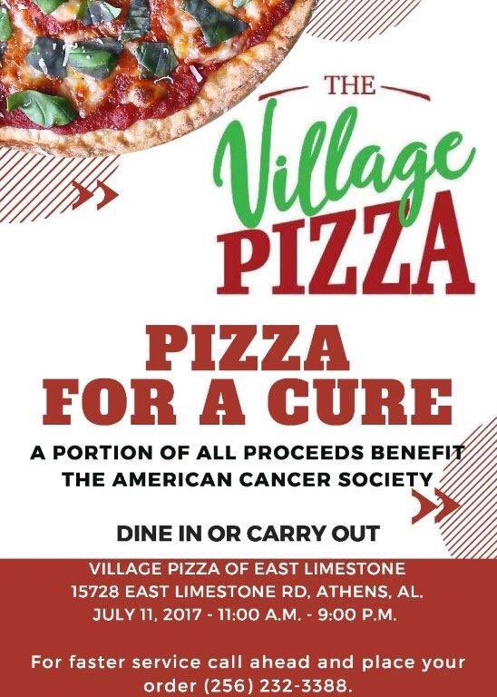 CountyForACure's tweet image. PIZZA FOR A CURE TONIGHT: 

PLEASE RT 

facebook.com/thevillagepizz…