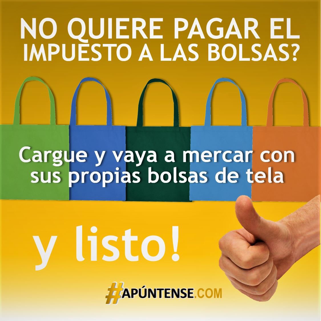 Apuntense's tweet image. No quiere pagar $20 pesos por bolsa? Tranquilo, hay solución... 

#20pesosEsLoLegal