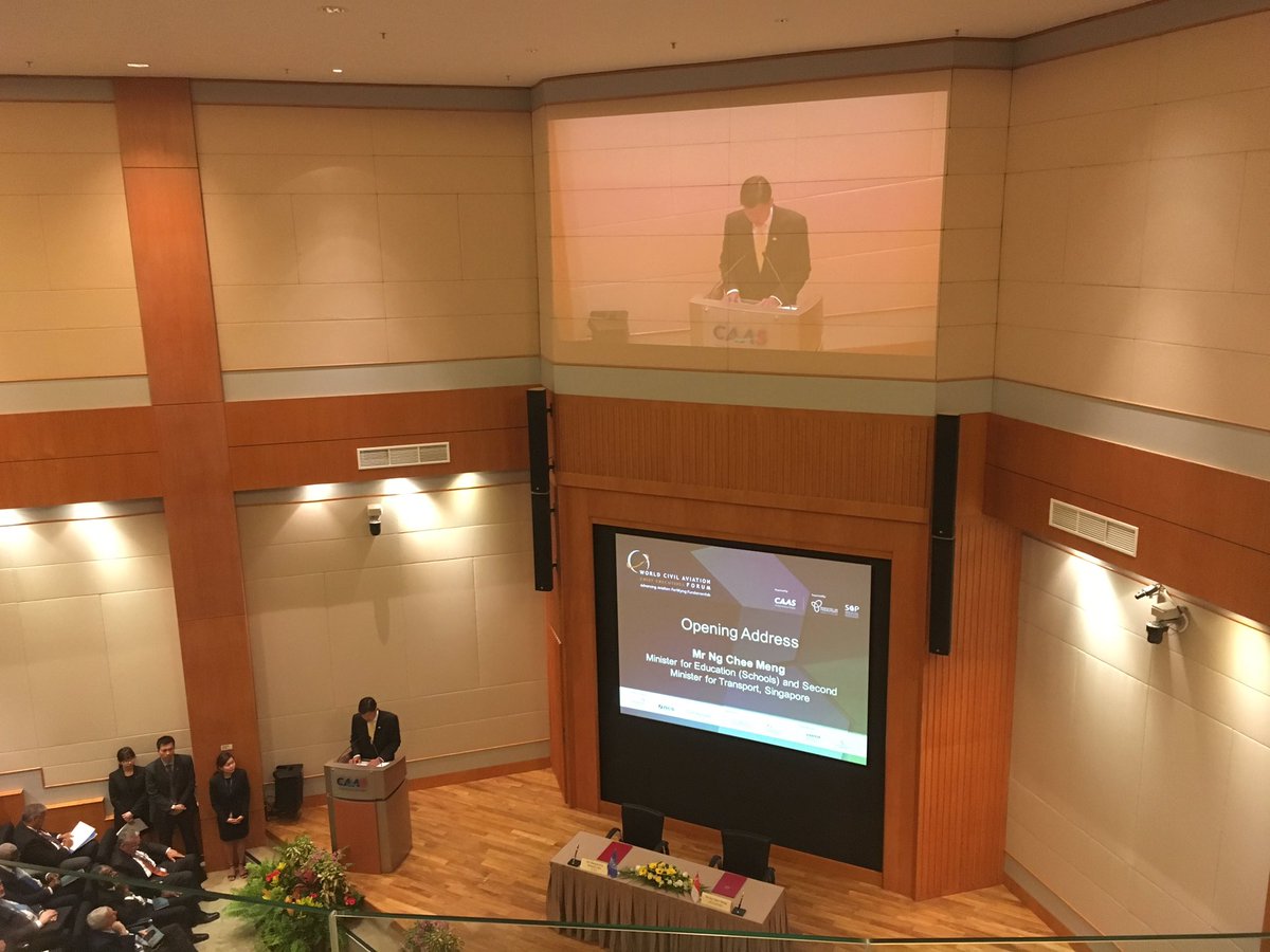phbertoux's tweet photo. Opening of #WCACEF2017 in Singapore by Minister Ng Chee Meng and Dr Aliu Pdt of @icao Council #aviation #Asia https://t.co/UZvbKznh3J