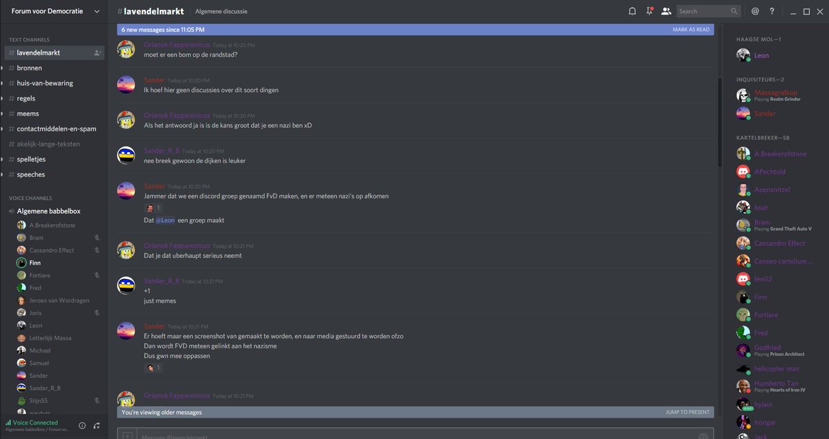 Tom Auf Twitter Wacht De Main Chat Van De Fvd Discord Heet Lavendelmarkt Forumvoordemocratie