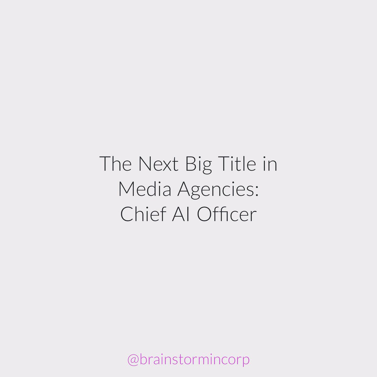 Chief AI Officer is the next big thing!

#LifeChangingTips #Careeradvice #Jobs #TheFutureIsNow #ArtificialIntelligence #AI #Robots