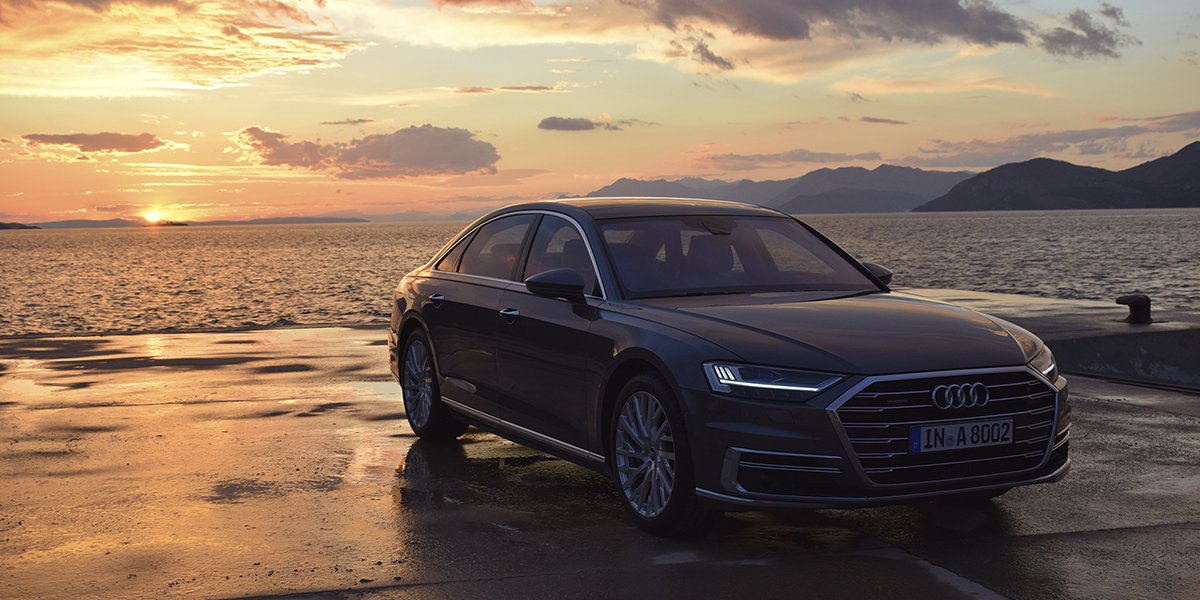Audi's tweet photo. The game is changing. Here’s our next move. Introducing the new #AudiA8—our most intelligent Audi yet. https://t.co/rBDyBBs17b https://t.co/X8ZUAA2TDL