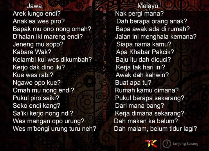 Bahasa Jawa Ke Bahasa Melayu - sang-hook