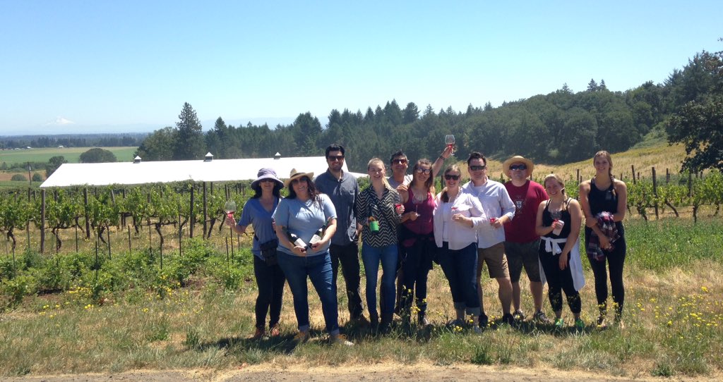 An awesome day with friends and colleagues! Here tasting  gamay amidst our old vine #gamay @ seven springs vineyard
