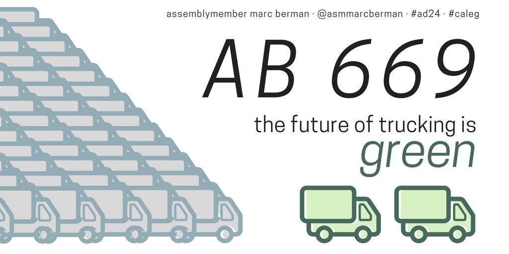 AsmMarcBerman's tweet photo. #AB669, which extends vehicle platooning testing, passed out of its first committee! Platooning ⬆️efficiency & ⬇️gas consumption. 🚛🚛 #ad24 https://t.co/NB7rwm366L