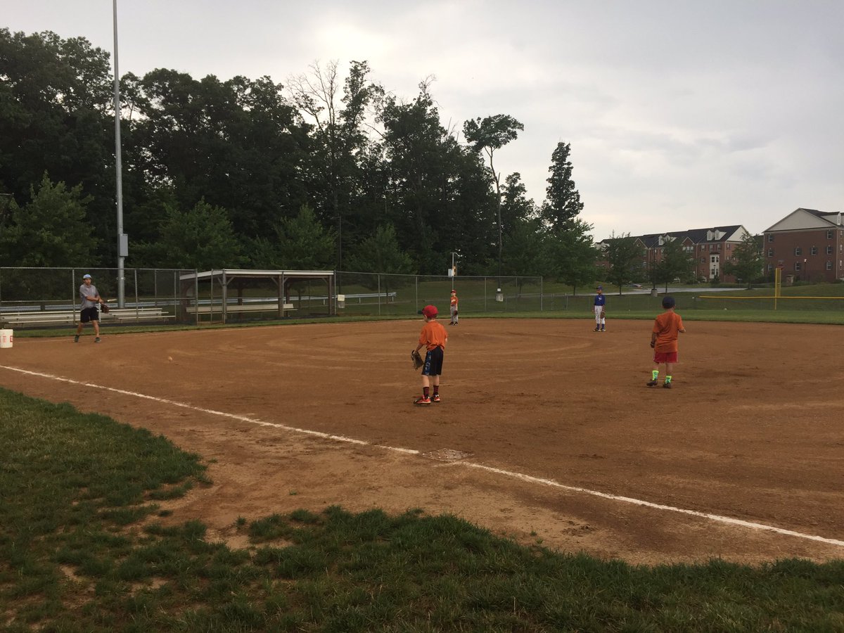 samantha_peele's tweet photo. Summer Sandlot Single A begins!! Touted by rains a few stay for infield practice with Coach Burt @DullesLL https://t.co/YDyENQC4C8
