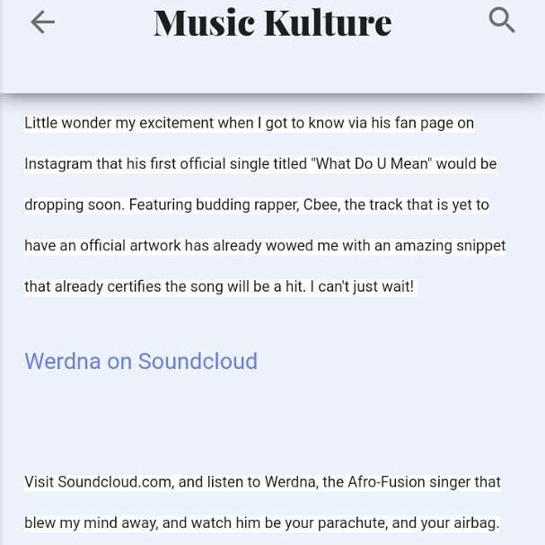 werdnafanpage's tweet photo. Big ups to MusicKulture for the feature article on Werdna! Check out the amazing story asap!! #WDUM https://t.co/fOYUtP5Qbe