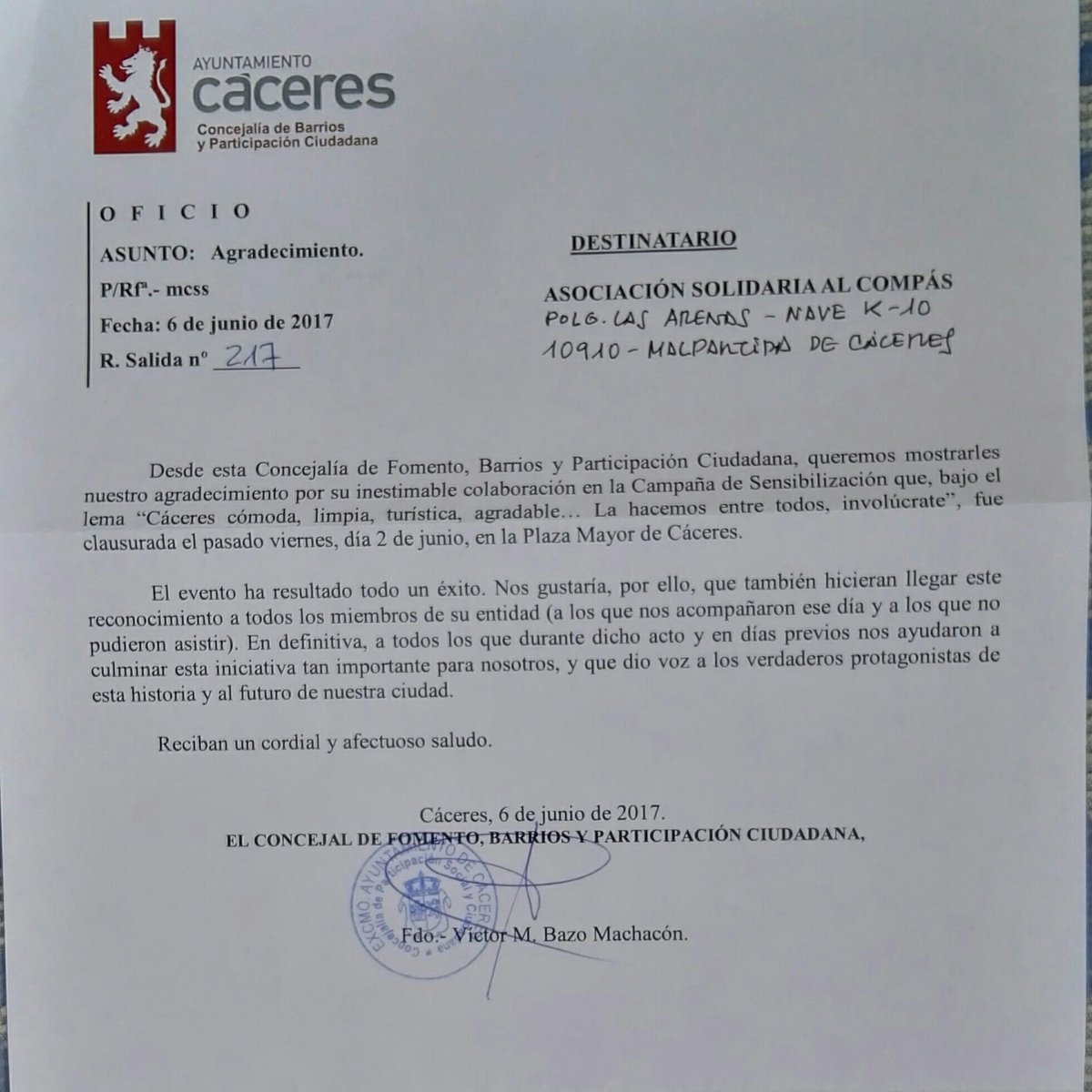ialcompas's tweet photo. Gracias al #ayuntamiento de Cáceres por darnos la oportunidad de colaborar en esta actividad de sensibilización.#alcompas https://t.co/nLPtnjChUi