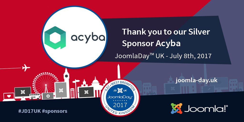 Big thanks to our Silver sponsor Acyba @Acyba  #JoomlaDay UK. Watch the talks here. #JD17UK #joomla #London
youtube.com/channel/UCqNDI…