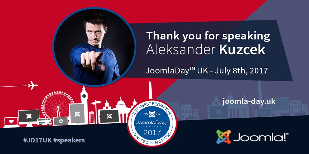 Big thanks to Aleksander <a href="/A_Kuczek/">Aleksander Kuczek</a> for speaking at #JoomlaDay UK. #JD17UK #joomla #London
Watch Aleks' talk here. 
youtube.com/watch?v=YmGjbS…
