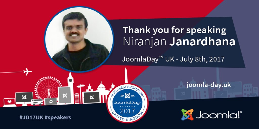 Big thanks to <a href="/niranjan_jan007/">Niranjan Janardhana</a> for speaking at #JoomlaDay UK. #JD17UK #joomla #London
Watch Niranjan's talk here. 
youtube.com/watch?v=OXbVaT…