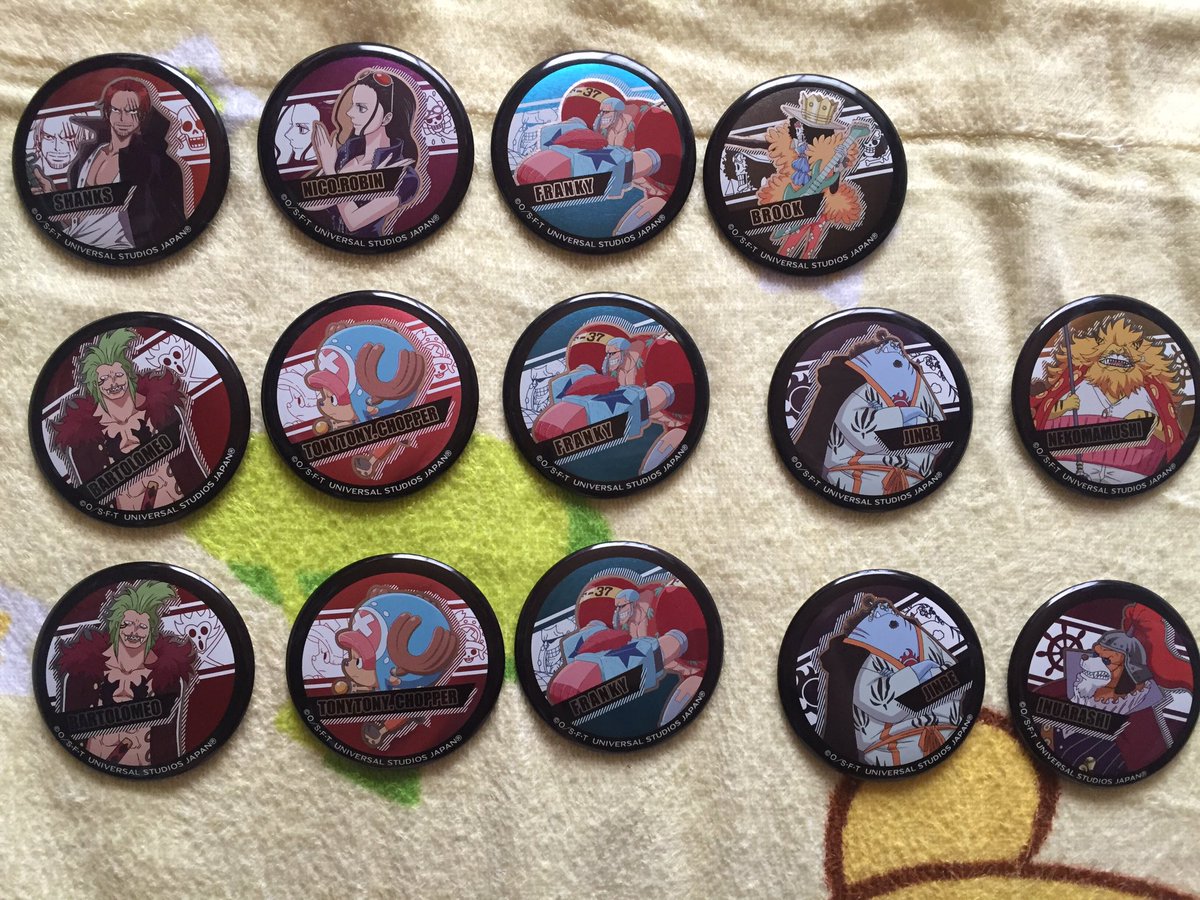 ななくま グッズ用 譲渡 買取 One Piece ワンピ Usj 17 ユニバ 缶バッジ コレクション 譲 シクレ 一味 ゾロ シャンクス バルトロメオ ロビン フランキー チョッパー ジンベエ イヌアラシ ネコマムシ ブルック 画像一枚目ご希望の方は二