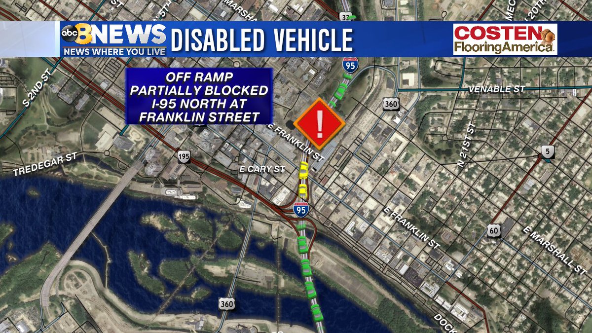 8news Wric Richmond On Twitter A Disabled Tractor Trailer Is