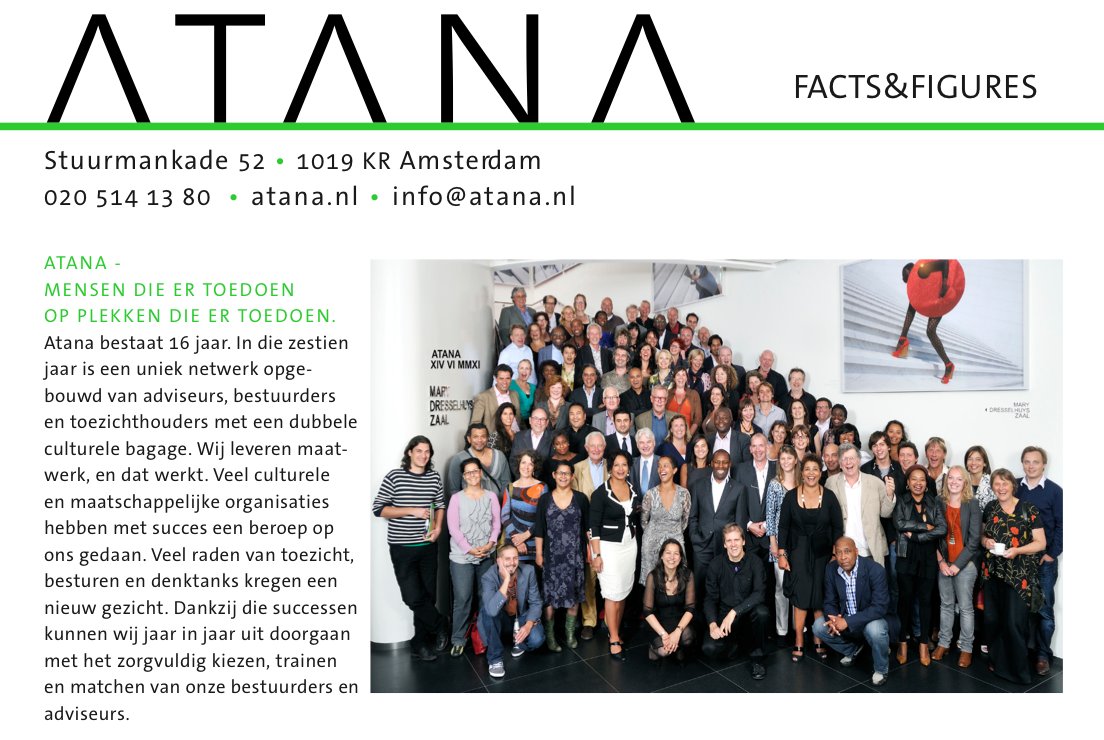 bestuurlijke #diversiteit cultuursector: doe mee aan bestuurderstraining ATANA voor biculturele kandidaten bit.ly/2rvVfTM